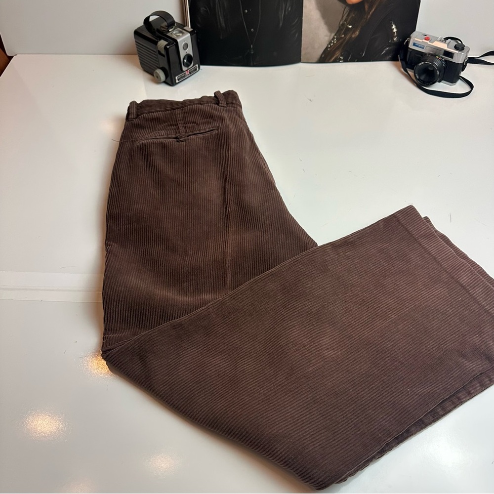 Joseph Abboud Men's Rich Brown Corduroy Trousers - Picture 8 of 9